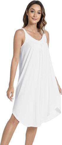 GYS Bamboo Viscose Sleeveless Nightgowns for Women Soft Full Slip Lounge Dress in Saudi Arabia