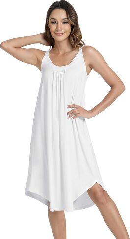 GYS Bamboo Viscose Sleeveless Nightgowns for Women Soft Full Slip Lounge Dress in Saudi Arabia