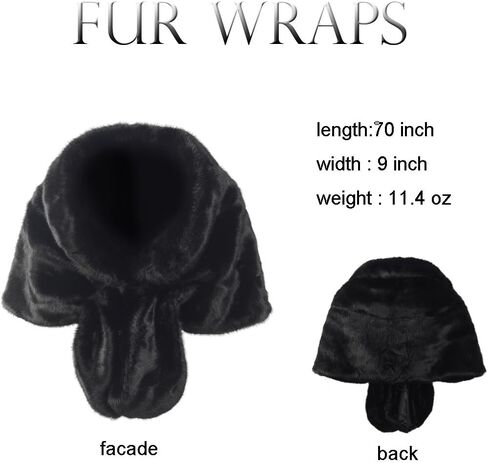 Jovono Women's Wedding Faux Fur Shawls and Wrap Bridal Fur Stoles with Rhinestone Brooch for Brides and Bridesmaids in Kuwait