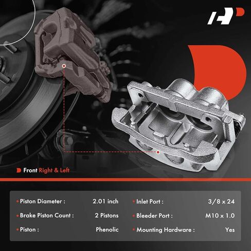 مجموعة فرجار قرص الفرامل A-Premium مع دعامة متوافقة مع موديلات مختارة من Ford - لسيارة F-150 2004 - جانب السائق والراكب الأمامي، مجموعة مكونة من قطعتين in Saudi Arabia
