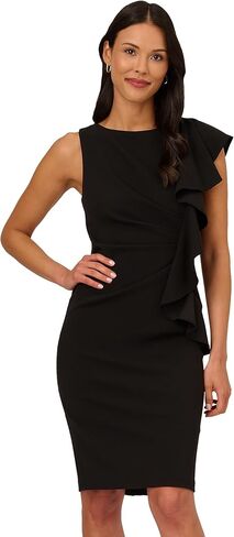 Adrianna Papell Women's Short Ruffle Crepe Dress in Saudi Arabia