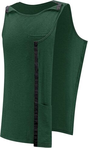 iWoo Post Surgery Tank Tops for Women/Men Mastectomy Shoulder Tearaway Snap Shirts Button Up Rotator Cuff Chemo Recovery in Saudi Arabia