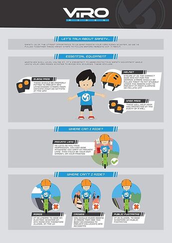 VIRO Rides VR 550E Rechargeable Electric Scooter With Lights - Ride On UL 2272 Certified, Multicolor in Kuwait