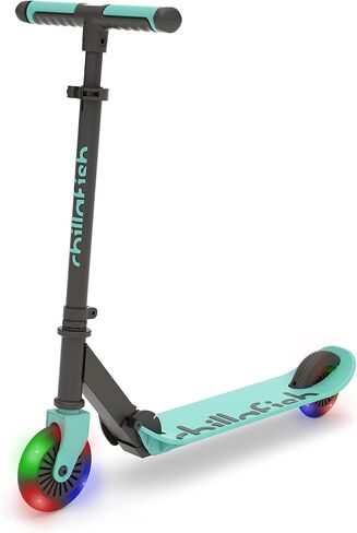 Chillafish Flexxi Mini Glow Foldable 2-Wheeled Scooter with Light-up Wheels, Integrated Brake, Adjustable and Foldable Handlebar, for Kids 5 Years and up, Coral in Saudi Arabia