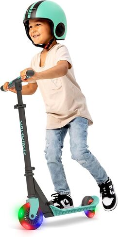 Chillafish Flexxi Mini Glow Foldable 2-Wheeled Scooter with Light-up Wheels, Integrated Brake, Adjustable and Foldable Handlebar, for Kids 5 Years and up, Coral in Saudi Arabia
