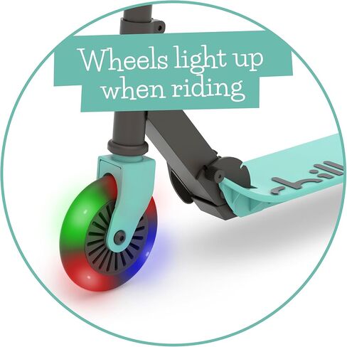 Chillafish Flexxi Mini Glow Foldable 2-Wheeled Scooter with Light-up Wheels, Integrated Brake, Adjustable and Foldable Handlebar, for Kids 5 Years and up, Coral in Saudi Arabia