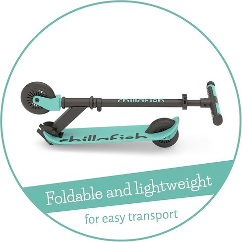 Chillafish Flexxi Mini Glow Foldable 2-Wheeled Scooter with Light-up Wheels, Integrated Brake, Adjustable and Foldable Handlebar, for Kids 5 Years and up, Coral in Saudi Arabia