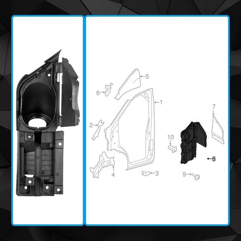 RANSOTO 926-047 طقم باب حشو الوقود CK4Z-5427936-A متوافق مع 2015-2023 Ford Transit Van 150 250 350 350HD غطاء جيب حشو الوقود استبدال الباب المفصلي CK4Z-61405A26-B in Saudi Arabia