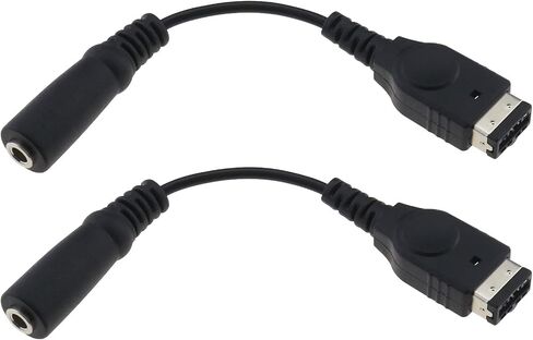 قطعتان من كابل محول سماعة الرأس من The Lord of the Tools متوافق مع وحدة التحكم Nintendo Gameboy Advance SP (GBA SP) وسلك محول جاك أسود in Saudi Arabia