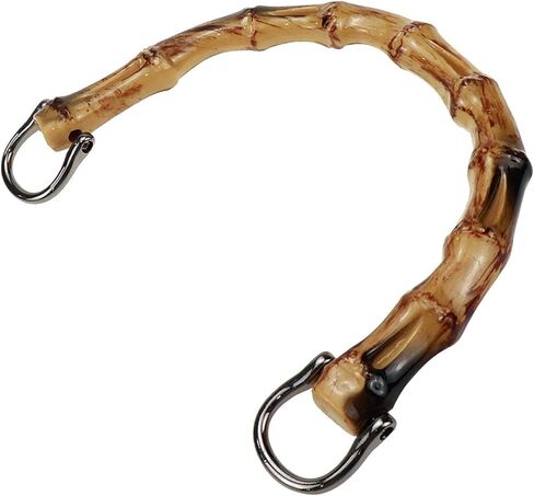 Geesatis قطعتان من مقابض حقائب اليد من الخيزران ومقابض حقائب يد بلون محروق على شكل حرف U لصنع الحقائب، مع إبزيم معدني أسود in Kuwait