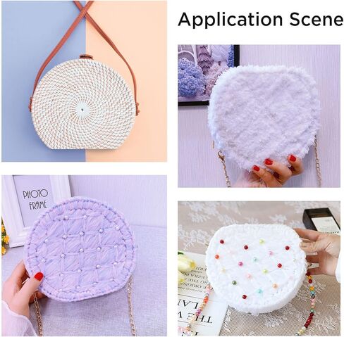 5 مجموعات من TXIN 5 مجموعات من أوراق القماش الشبكية البلاستيكية للتطريز والحياكة الشبكية DIY محفظة حقيبة يد إكسسوارات الكتف محفظة صنع اللوازم غزل صياغة مشاريع الكروشيه مع 20 قطعة من بروش in Kuwait