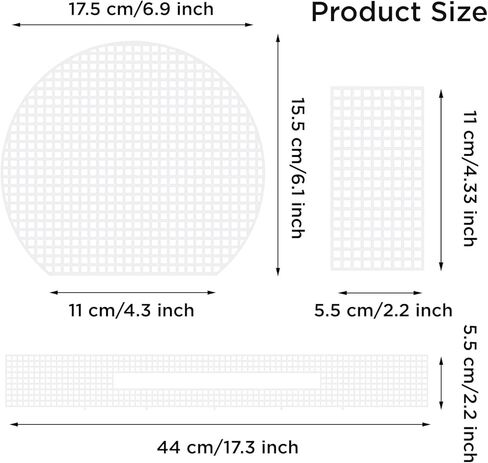 5 مجموعات من TXIN 5 مجموعات من أوراق القماش الشبكية البلاستيكية للتطريز والحياكة الشبكية DIY محفظة حقيبة يد إكسسوارات الكتف محفظة صنع اللوازم غزل صياغة مشاريع الكروشيه مع 20 قطعة من بروش in Kuwait