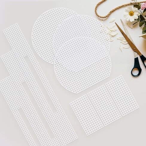 5 مجموعات من TXIN 5 مجموعات من أوراق القماش الشبكية البلاستيكية للتطريز والحياكة الشبكية DIY محفظة حقيبة يد إكسسوارات الكتف محفظة صنع اللوازم غزل صياغة مشاريع الكروشيه مع 20 قطعة من بروش in Kuwait