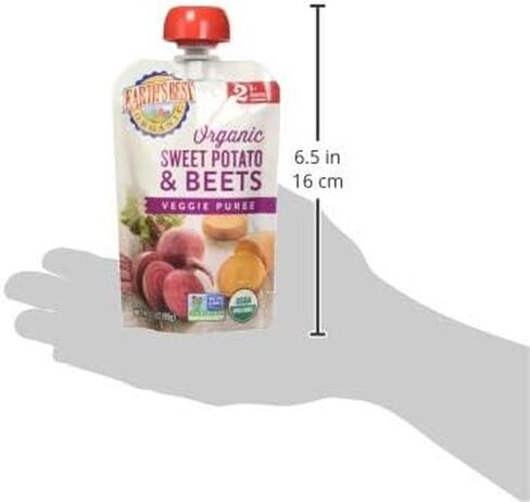 Earth's Best, طعام أطفال عضوي، المرحلة 2، البطاطا الحلوة والبنجر، كيس 3.5 أونصة in Kuwait