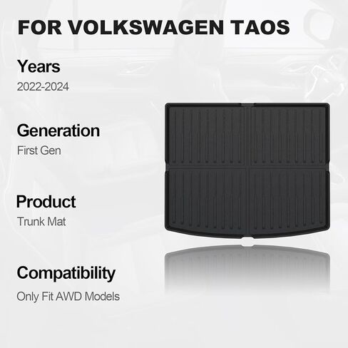 إكسسوارات Volkswagen Taos 2022-2024، سجادة صندوق السيارة لحماية بطانة البضائع TPE في جميع الأحوال الجوية (تناسب فقط AWD) in Kuwait