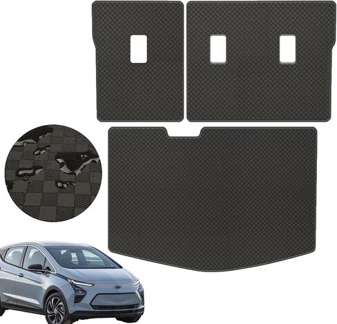 حصيرة صندوق السيارة الأصلية وحصيرة مسند الظهر الخلفي لسيارة 2017-2024 Chevy Bolt EV (ليست من أجل EUV) - بطانة شحن من جلد البولي يوريثان ومسند الظهر لجميع الأحوال الجوية لسيارة Chevy Bolt EV 2017-2024 in Kuwait