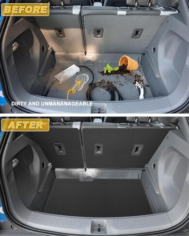 حصيرة صندوق السيارة الأصلية وحصيرة مسند الظهر الخلفي لسيارة 2017-2024 Chevy Bolt EV (ليست من أجل EUV) - بطانة شحن من جلد البولي يوريثان ومسند الظهر لجميع الأحوال الجوية لسيارة Chevy Bolt EV 2017-2024 in Kuwait