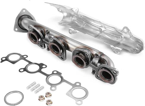 A-Premium Right Side Engine Exhaust Manifold Kit W/Gasket & Nuts & Studs & Heat Shield [DOHC 8Cyl 4.7L] Compatible with Toyota Sequoia 2001-2004, Tundra 2000-2004, Replace# 1710450151 in Saudi Arabia
