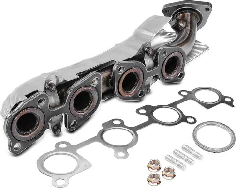 A-Premium Right Side Engine Exhaust Manifold Kit W/Gasket & Nuts & Studs & Heat Shield [DOHC 8Cyl 4.7L] Compatible with Toyota Sequoia 2001-2004, Tundra 2000-2004, Replace# 1710450151 in Saudi Arabia