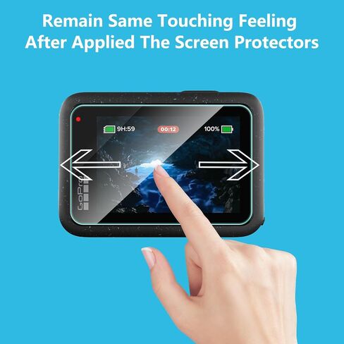 GeeRic Screen Protectors Compatible with GoPro Hero 12/11/10/9, 6 Pack Screen and Lens Protector Films, 0.3mm 9H Hardness Tempered Glass Protector in Kuwait