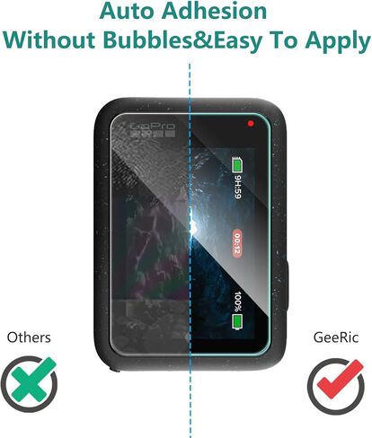 GeeRic Screen Protectors Compatible with GoPro Hero 12/11/10/9, 6 Pack Screen and Lens Protector Films, 0.3mm 9H Hardness Tempered Glass Protector in Kuwait