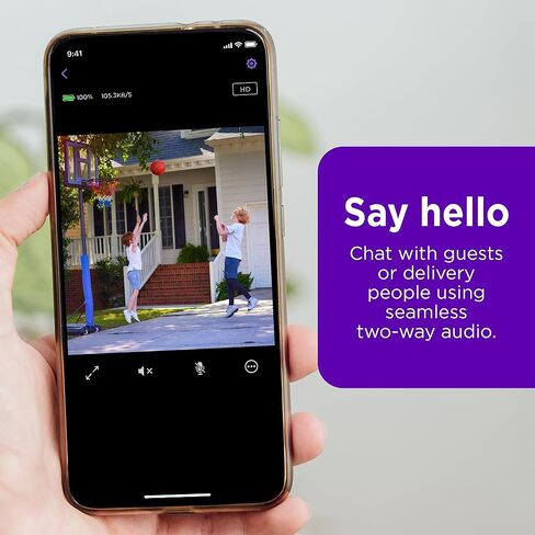 كاميرا روكو الخارجية لأمان المنزل - كاميرا أمان سلكية مقاومة للطقس IP65 مع رؤية ليلية عالية الدقة 1080 بكسل، تعمل مع أليكسا وجوجل، كشف الحركة والصوت - يشمل الاشتراك لمدة 90 يومًا in Kuwait