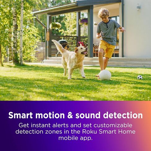 Roku Outdoor Camera for Home Security - IP65 Weather Resistance Wireless Security Camera with 1080p HD Night Vision, Works with Alexa & Google, Motion Detection - 90-Day Subscription Included, White in Saudi Arabia