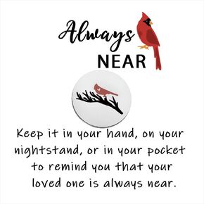 CENWA Cardinal Always Near Pocket Token Sympathy Gift Remembrance Gift Condolence Gift Loss of Loved One Gift