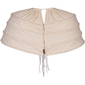 MYAYD Women's Double side Petticoat Pannier Hoop Crinoline Cotton Oval Flat Pannier for Rococo Victorian Prom Evening Dress White