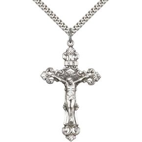 قلادة F A Dumont من الفضة الإسترلينية مع سلسلة كبح ثقيلة من الفولاذ المقاوم للصدأ بطول 60.96 سم. in Kuwait