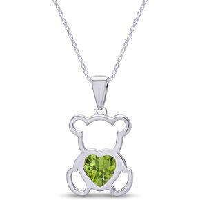 AFFY 14K Gold Over Sterling Silver Cute Teddy Bear Love Heart Pendant Necklace Gift For Her