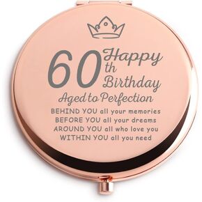 هدايا عيد ميلاد 60 عام للنساء روز الذهب المضغوط لطيف للمحفظة السفر طوي مرآة اليد للجدة الزوجة المعلم أفضل صديق بي إف إف in Kuwait