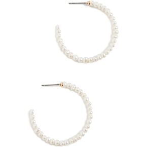 Lele Sadoughi Women's Freshwater Pearl Medium Hoops