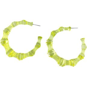 Acrylic Bamboo Hoop Earrings 80s 90s Large Transparent Hoops Earrings Statement Earring Retro Jewelry Gift for Women Girls