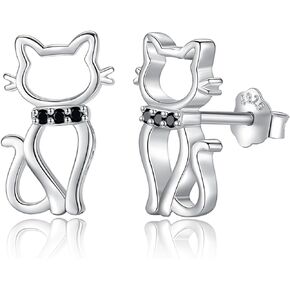 INFUSEU 925 Sterling Silver Earrings Cat Dog Paw Print Gifts for Women Girls Animal Lovers
