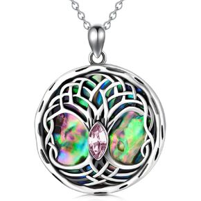 AOBOCO Sterling Silver Celtic Tree of Life Necklace, Celtic Jewelry Gifts for Women Her Mom Wife