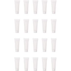 Empty Refillable Tube 20 Pcs 10 ML Plastic Squeezable Soft Cosmetic Containers Travel Bottles Holder for Lotion Cosmetic Makeup Sample Vial Jar Pot Case DIY Project