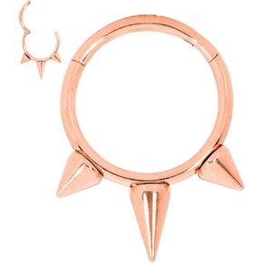 365 Sleepers 316L Surgical Steel 16G 8mm 10mm Spike Hinged Hoop Segment Nose Ring Helix Tragus Septum Unisex Earring Body Piercing Jewelry