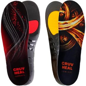 Cruvheal 220+lbs Strong Arch Support Insoles and Max Comfort Male Insoles