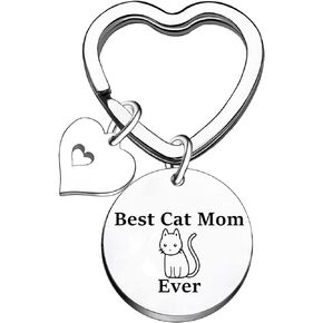 Funny Best Cat Mom Jewelry Keychain Pet Lover Gift Mothers Day Brithday Best Friend Gift Cat Presents for Women Appreciation Gift Key Chain