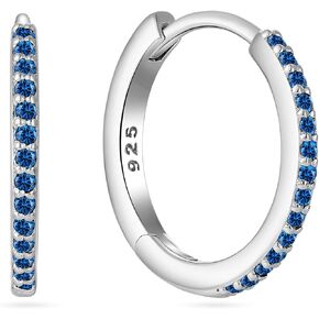 925 Sterling Slver Hoop Earrings-Halo Huggie Earrings Birthstone Hoops Jewelry Gift fr Women in Kuwait