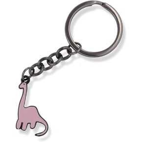 Brontosaurus Dinosaur Jewelry Bronto Dino Keychain Novelty Gift for Women Men and (Pink)