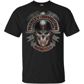 Harley-Davidson Men's Ghoulish Skull Crew-Neck Short Sleeve T-Shirt - Black