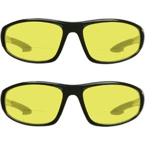 proSPORT Yellow Bifocal Safety Glasses z87 for Men and Women for Night Driving and Riding