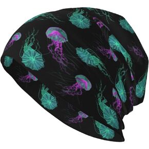 Jellyfish Glow in Dark Beanie Hat for Men Women Knit Warm Casual Hats Classic Winter Cap