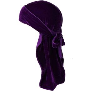 Extra Long Tail Velvet Headwraps Deluxe Hologram Bandana Hat Pirate Cap Hip-hop Cape Hat Turban