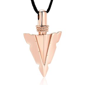 Hearbeingt Urn Necklace for Men Arrowhead Cremation Ash Jewelry Memorial Lockets Pendant Keepsakes for Human Ashes for Women Memory Gift