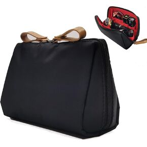 Small Makeup Bag for Purse, Makeup Pouch Small Cosmetic Bag Mini Portable Handbag for Women and Girls (Black) in Kuwait