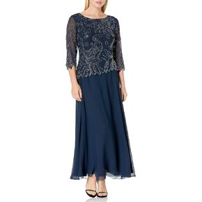 J Kara Women's Petite Floral Beaded Gown