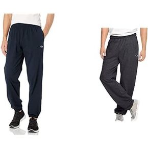 Champion 2 Pack Closed Bottom Light Weight Jersey Sweatpant, Granite Heather/Navy, Large/Large